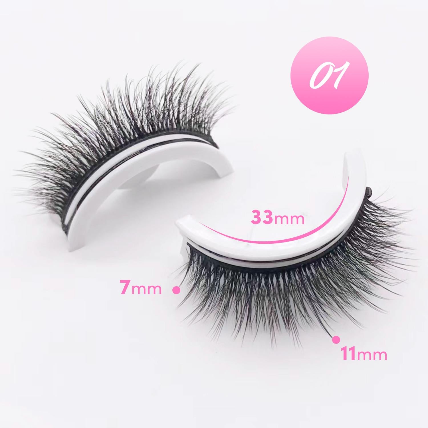 FelinWel Reusable Self-adhesive Fake Eyelashes 3D Glue-free